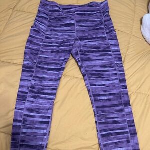 Lululemon Purple Striped Womens Leggings